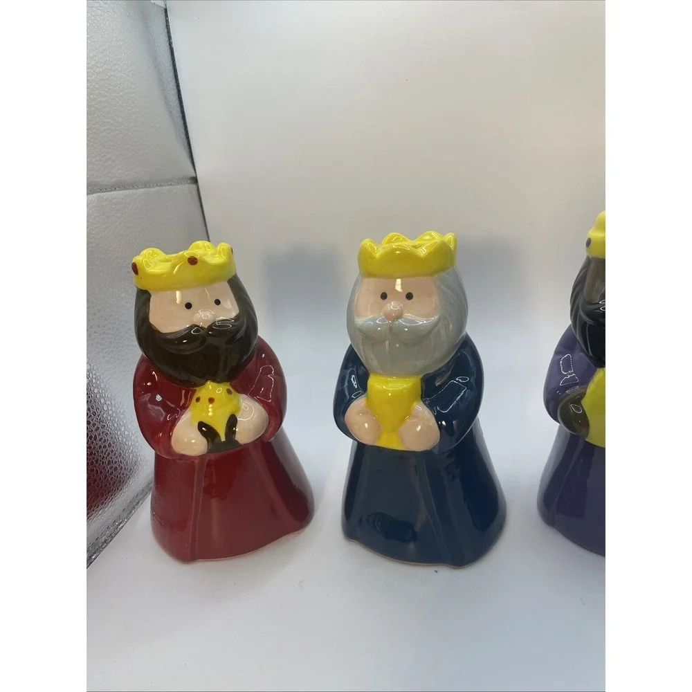 Three‎ 3 Wise Men Ceramic CHRISTMAS Candle Holders We Three Kings Magi Avon